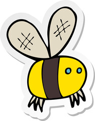 sticker of a cartoon bee