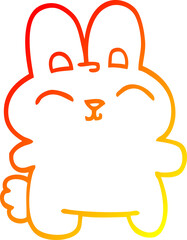 warm gradient line drawing cartoon grey rabbit