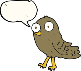 speech bubble cartoon bird