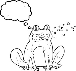 thought bubble cartoon burping frog