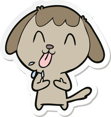 sticker of a cute cartoon dog