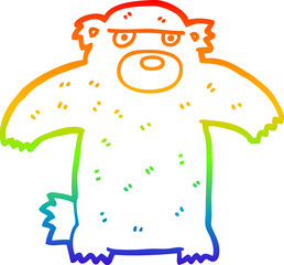 rainbow gradient line drawing cartoon bear