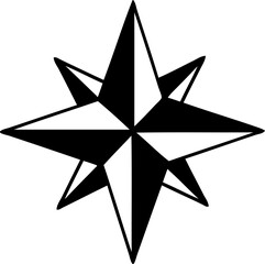 black line tattoo of a star