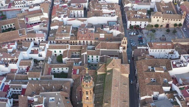 Aerial drone footage of Antequera: a spanish medieval and moorish town in Andalusia