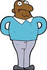 cartoon worried man