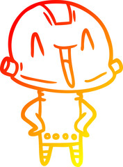 warm gradient line drawing cartoon robot