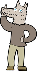 cartoon werewolf with idea