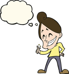 cartoon man snapping fingers with thought bubble