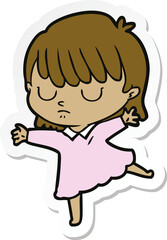 sticker of a cartoon woman