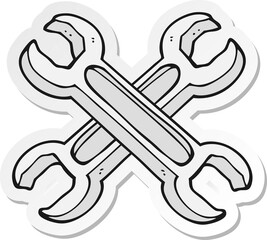 sticker of a cartoon spanners