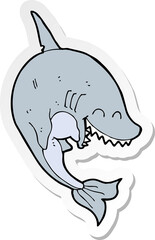 sticker of a cartoon shark