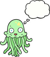 thought bubble cartoon octopus