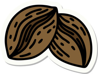 tattoo style sticker of coffee beans