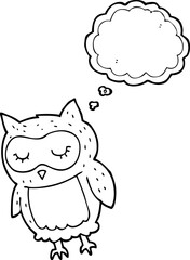 thought bubble cartoon owl