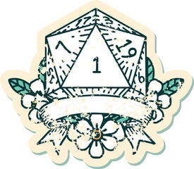 natural one d20 dice roll illustration