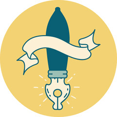 icon of tattoo style fountain pen