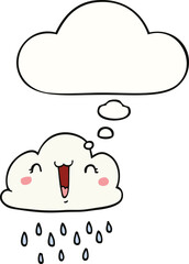 cartoon storm cloud and thought bubble