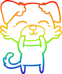 rainbow gradient line drawing cartoon dog