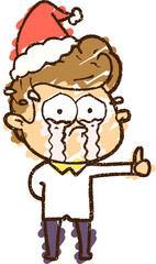 Christmas Man Chalk Drawing