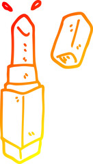 warm gradient line drawing cartoon lipstick