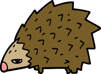 cartoon doodle angry hedgehog