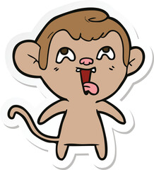 sticker of a crazy cartoon monkey