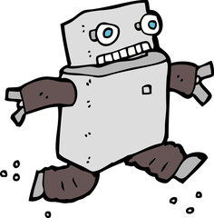 cartoon running robot