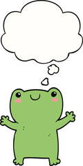 cute cartoon frog and thought bubble