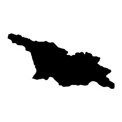 Vector Illustration of the Black Map of Georgia on White Background
