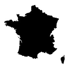 Obraz premium Vector Illustration of the Black Map of France on White Background