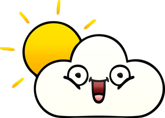 gradient shaded cartoon sunshine and cloud