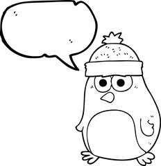 speech bubble cartoon christmas robin