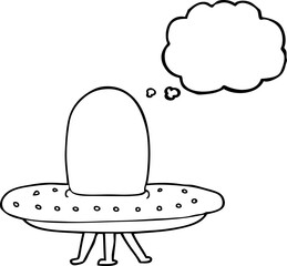 thought bubble cartoon spaceship