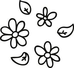 Fototapeta premium quirky line drawing cartoon flowers