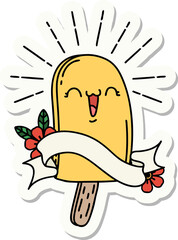 sticker of tattoo style ice lolly