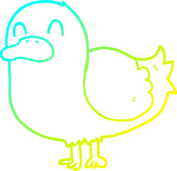 cold gradient line drawing cartoon duck
