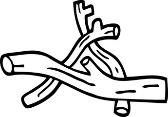 line drawing cartoon pile of twigs