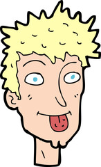 cartoon man sticking out tongue
