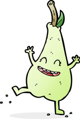 cartoon happy dancing pear