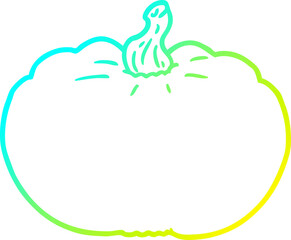 cold gradient line drawing cartoon pumpkin