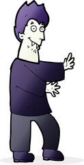 cartoon vampire waving hands