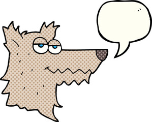 comic book speech bubble cartoon wolf head