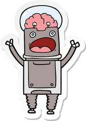 sticker of a cartoon robot