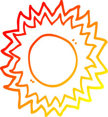 warm gradient line drawing cartoon sun