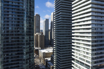 Obraz premium View from Hotel Room on Skyscrapers in Toronto Ontario Canada in Winter