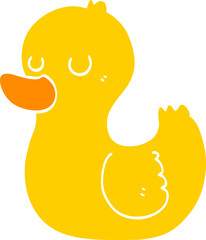 flat color style cartoon duck
