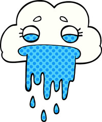 cartoon doodle rain cloud