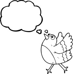 thought bubble cartoon happy bird