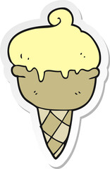 sticker of a cartoon ice cream