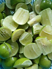green and white lemon slices